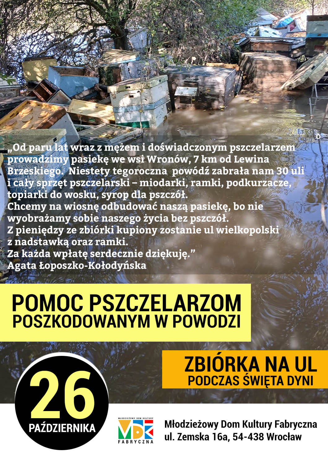 Pomoc pszczelarzom poszkodowanym podczas powodzi